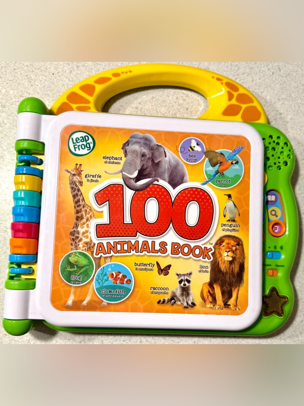 Leap Frog 100 Animals Book - Yellow & Green Interactive Kids Toy
